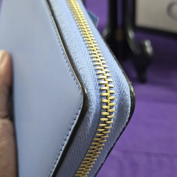 Gucci Japan Exclusive GG Marmont Blue Bow Leather Zip Wallet - Picture 6 of 15